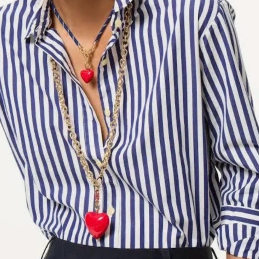 Roxanne Assoulin Women's Puffy Heart Necklace in Red - Picture 6 of 6